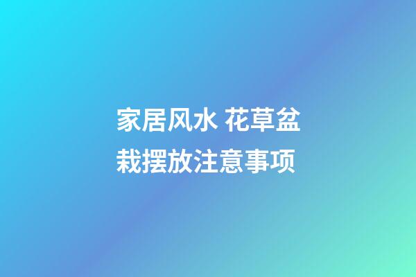 家居风水 花草盆栽摆放注意事项